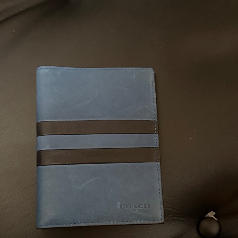 Coach Two-Tone Blue and Black Card Holder